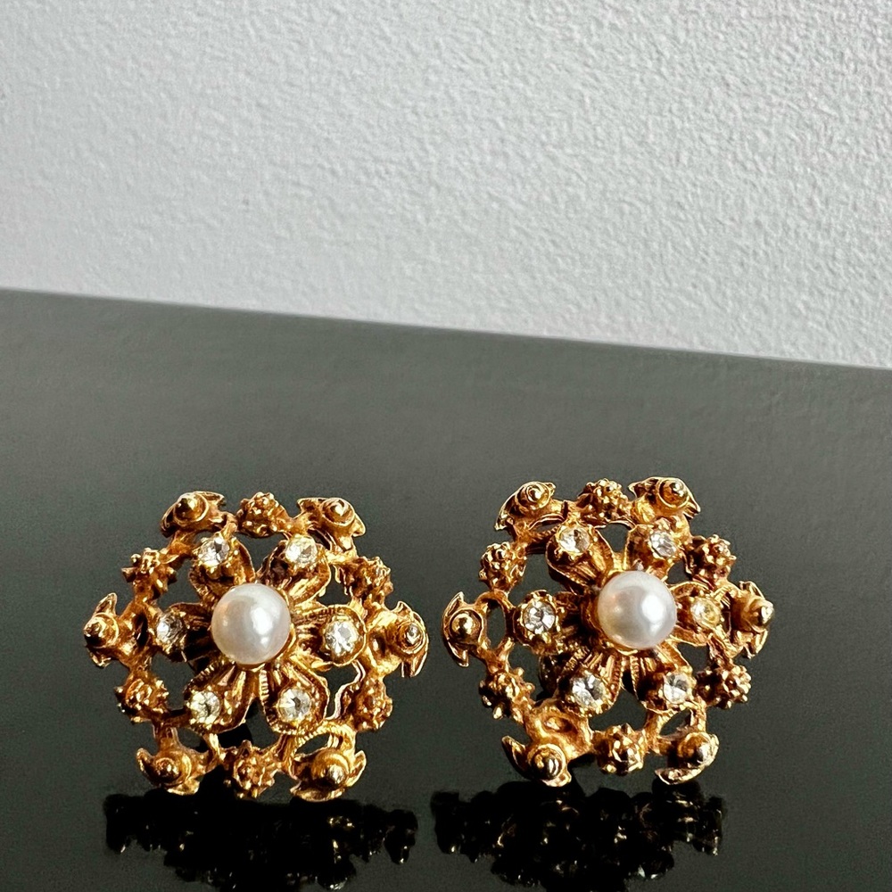 Signed Florenza Victorian revival post earrings